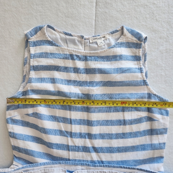 beachlunchlounge Blue and White Striped Casual Dress Size Small - Picture 12 of 13